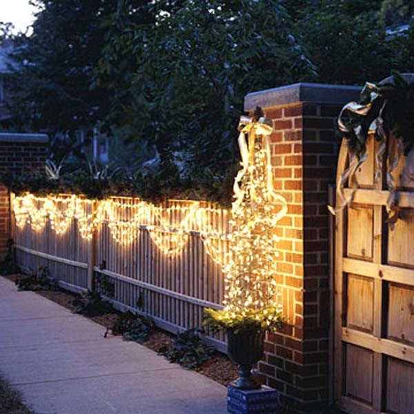 Christmas Fence Decorations
 Top 46 Outdoor Christmas Lighting Ideas Illuminate The