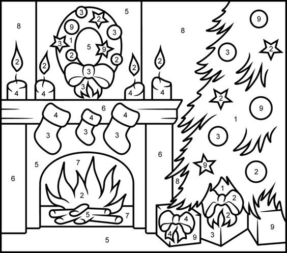 Christmas Fireplace Coloring Page
 Colors Fireplaces and Christmas on Pinterest