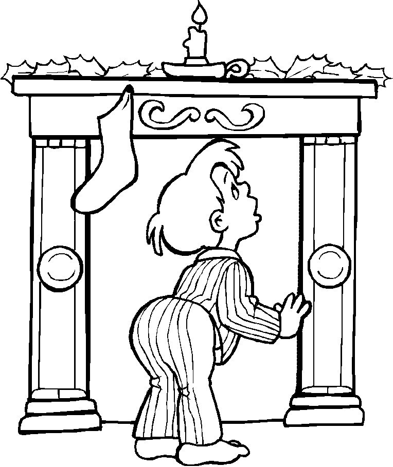 Christmas Fireplace Coloring Page
 Christmas Fireplace Coloring Pages