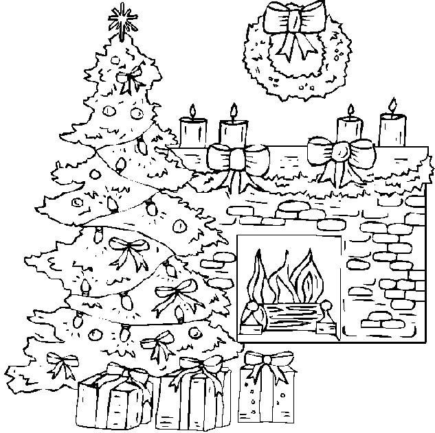 Christmas Fireplace Coloring Page
 Christmas Fireplace Coloring Pages