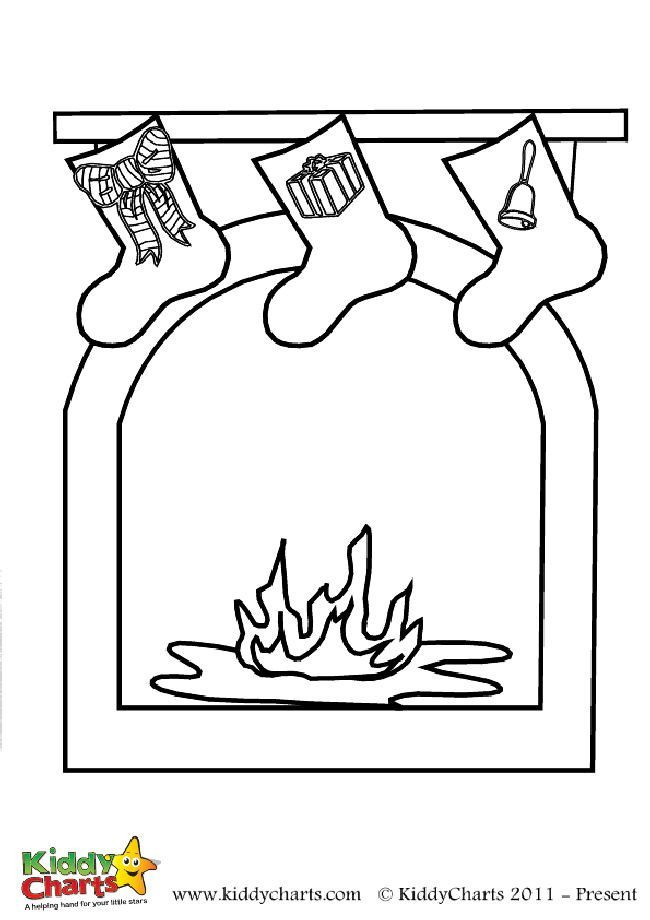 Christmas Fireplace Coloring Page
 Christmas fireplace coloring page Free to print