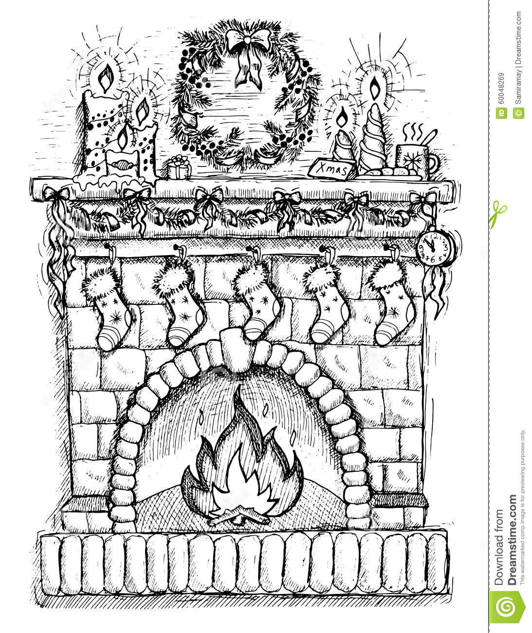 Christmas Fireplace Drawings
 Drawn christmas fireplace Pencil and in color drawn