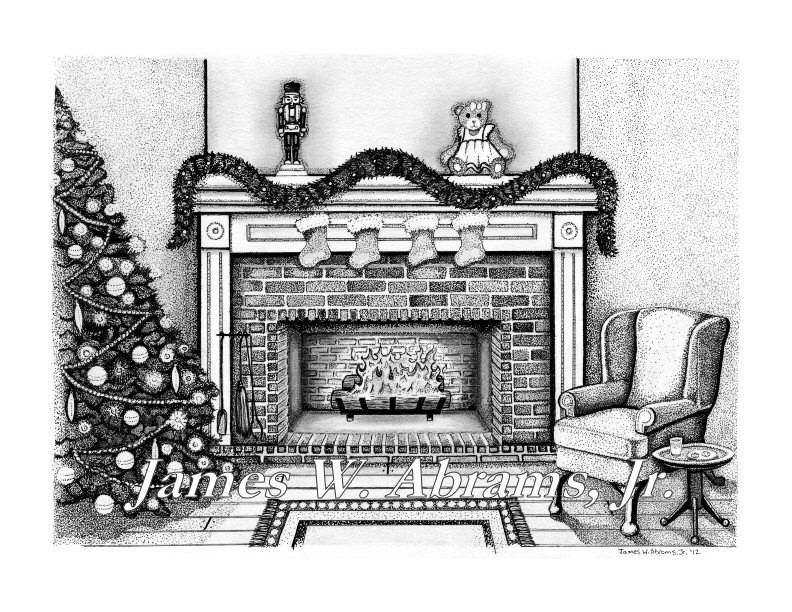 Christmas Fireplace Drawings
 Christmas Fireplace Scene