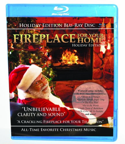 Christmas Fireplace Dvd
 Fireplace Holiday [Blu ray] Home Garden Wood Stove