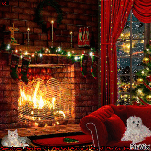 Christmas Fireplace Gif
 Fireplace christmas PicMix