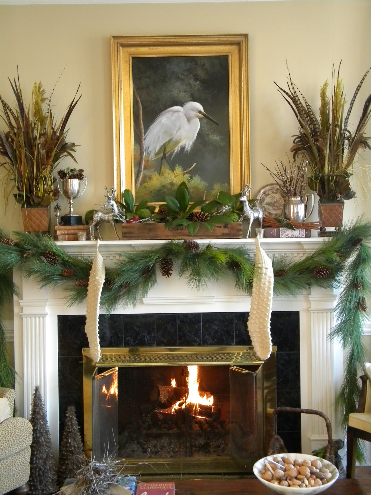 Christmas Fireplace Mantel
 Three Pixie Lane A Woodland Mantel for Christmas