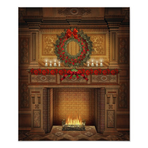 Christmas Fireplace Painting
 Christmas Fireplace Art