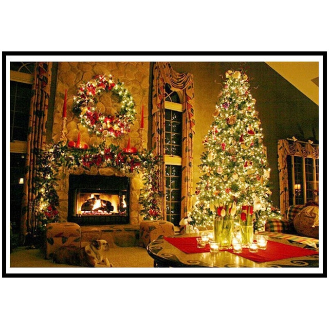 Christmas Fireplace Painting
 Aliexpress Buy 5D DIY diamond painting Christmas