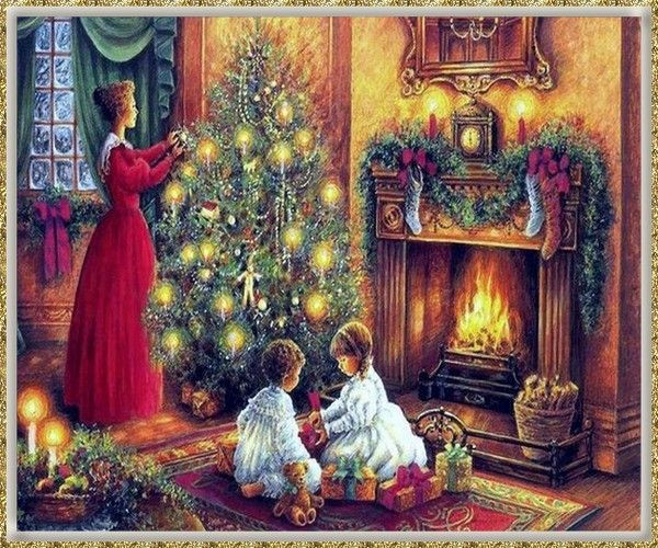 Christmas Fireplace Painting
 17 Best images about Paintings by Nicky Boehme on