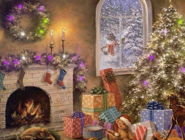 Christmas Fireplace Painting
 1073 best images about Artwork likes on Pinterest