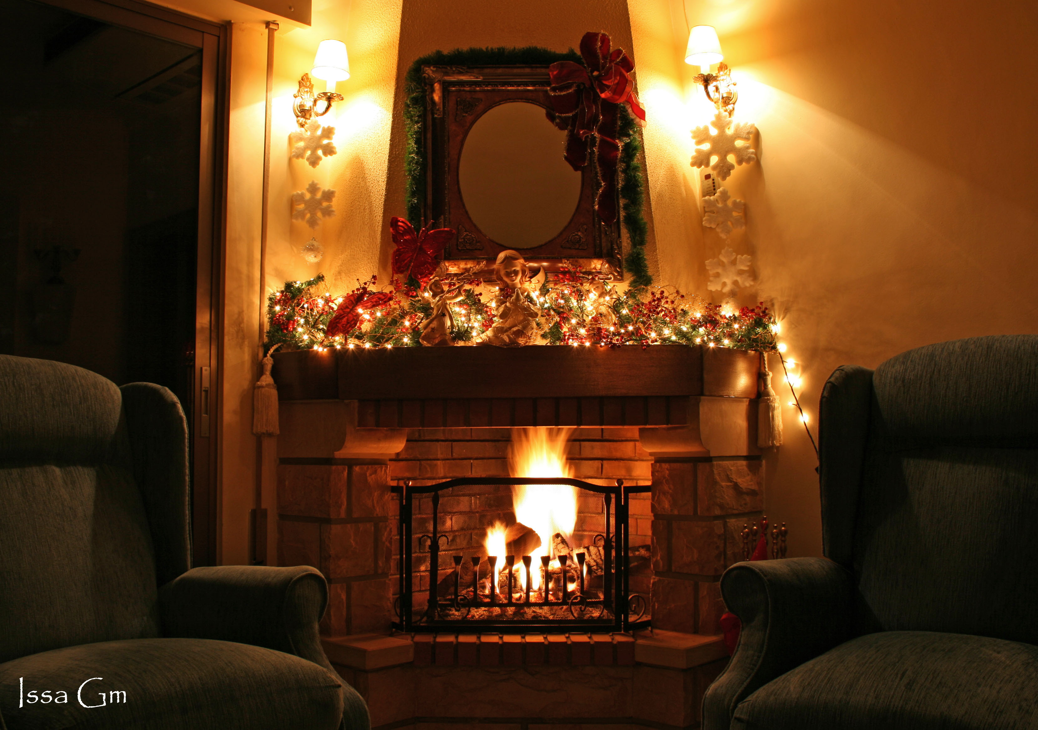 Christmas Fireplace Photo
 Fireplaces and your central heating system