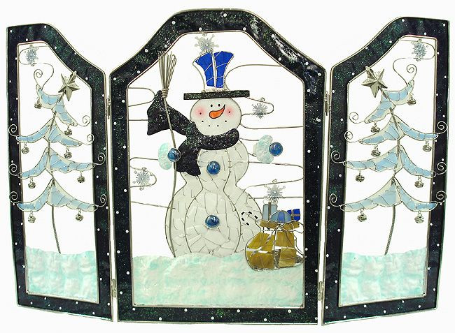 Christmas Fireplace Screen
 Top 25 ideas about stained glass fireplace screens on
