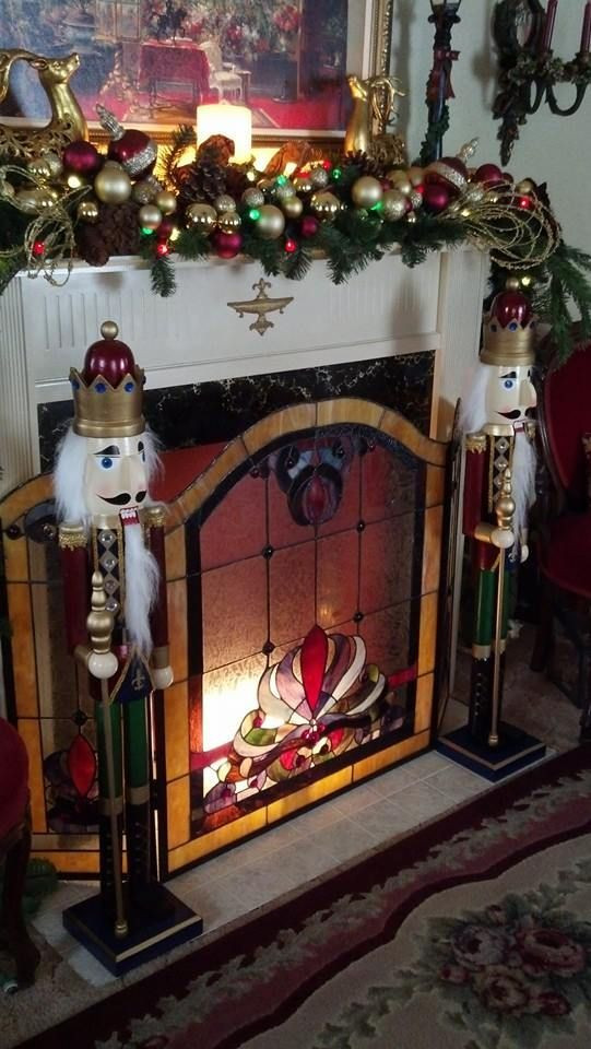Christmas Fireplace Screens
 17 Best ideas about Stained Glass Fireplace Screen on