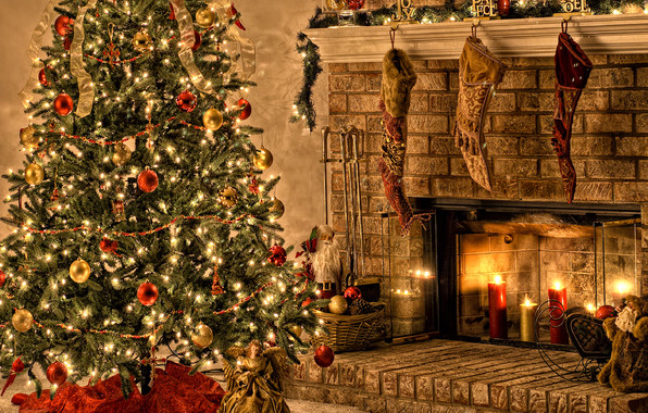Christmas Fireplace Tree
 fireplace christmas tree ts Favim