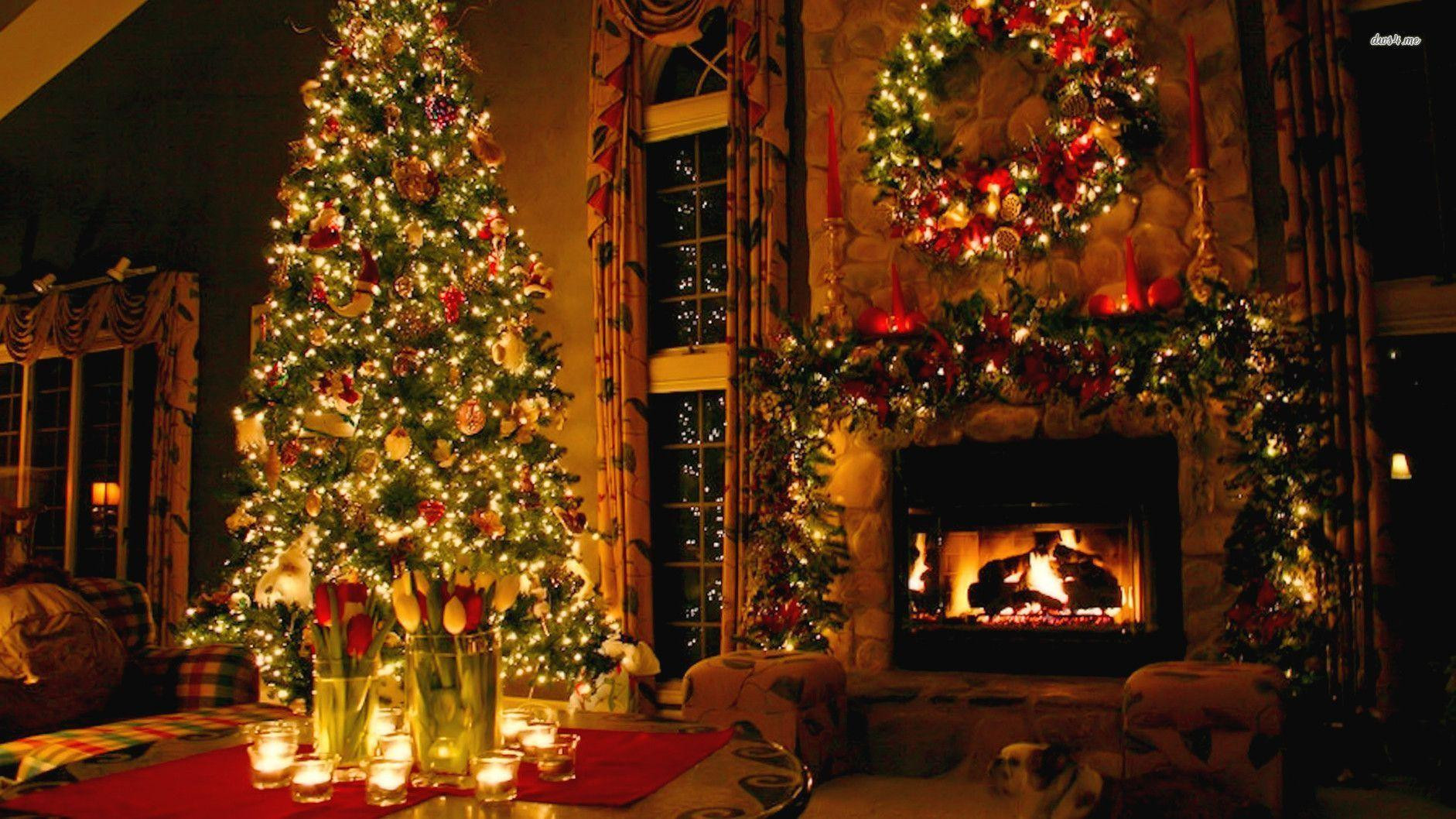 Christmas Fireplace Tree
 Christmas Fireplace Backgrounds Wallpaper Cave