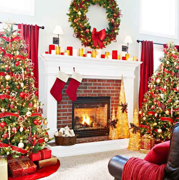 Christmas Fireplace Wreaths
 50 Most Beautiful Christmas Fireplace Decorating Ideas