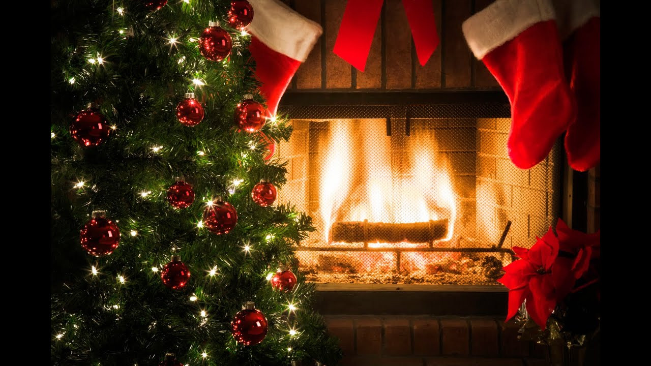Christmas Fireplace Youtube
 "Ultimate"burning log fireplace Traditional Christmas