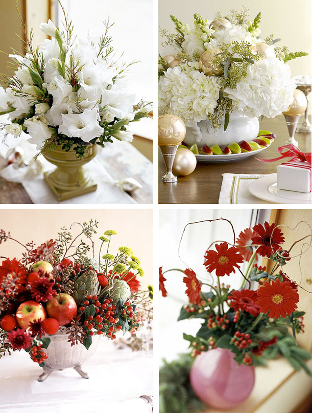 Christmas Flower Decorations
 50 Great & Easy Christmas Centerpiece Ideas DigsDigs