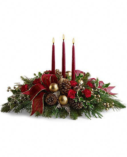 Christmas Flower Delivery
 Teleflora s All is Bright fresh centerpiece Flower
