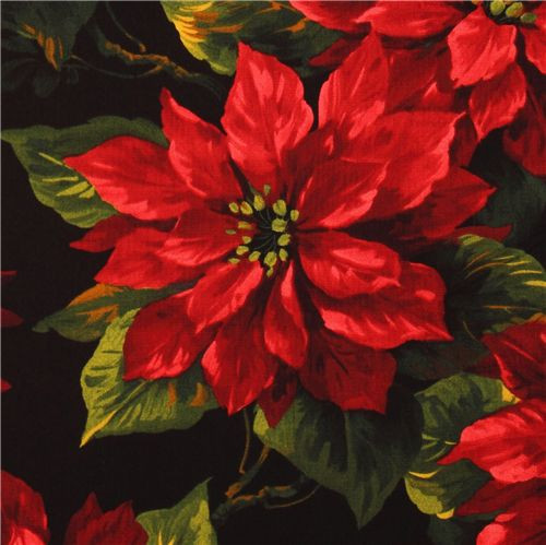 Christmas Flower Delivery Usa
 Michael Miller Christmas fabric Scarlet Poinsettia