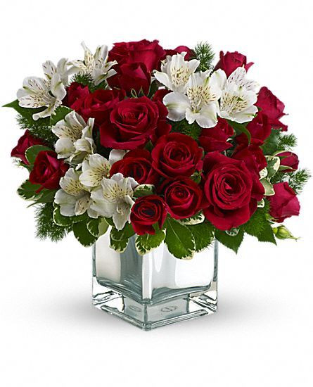 Christmas Flower Delivery Usa
 Have yourself a modern little Christmas with red roses and