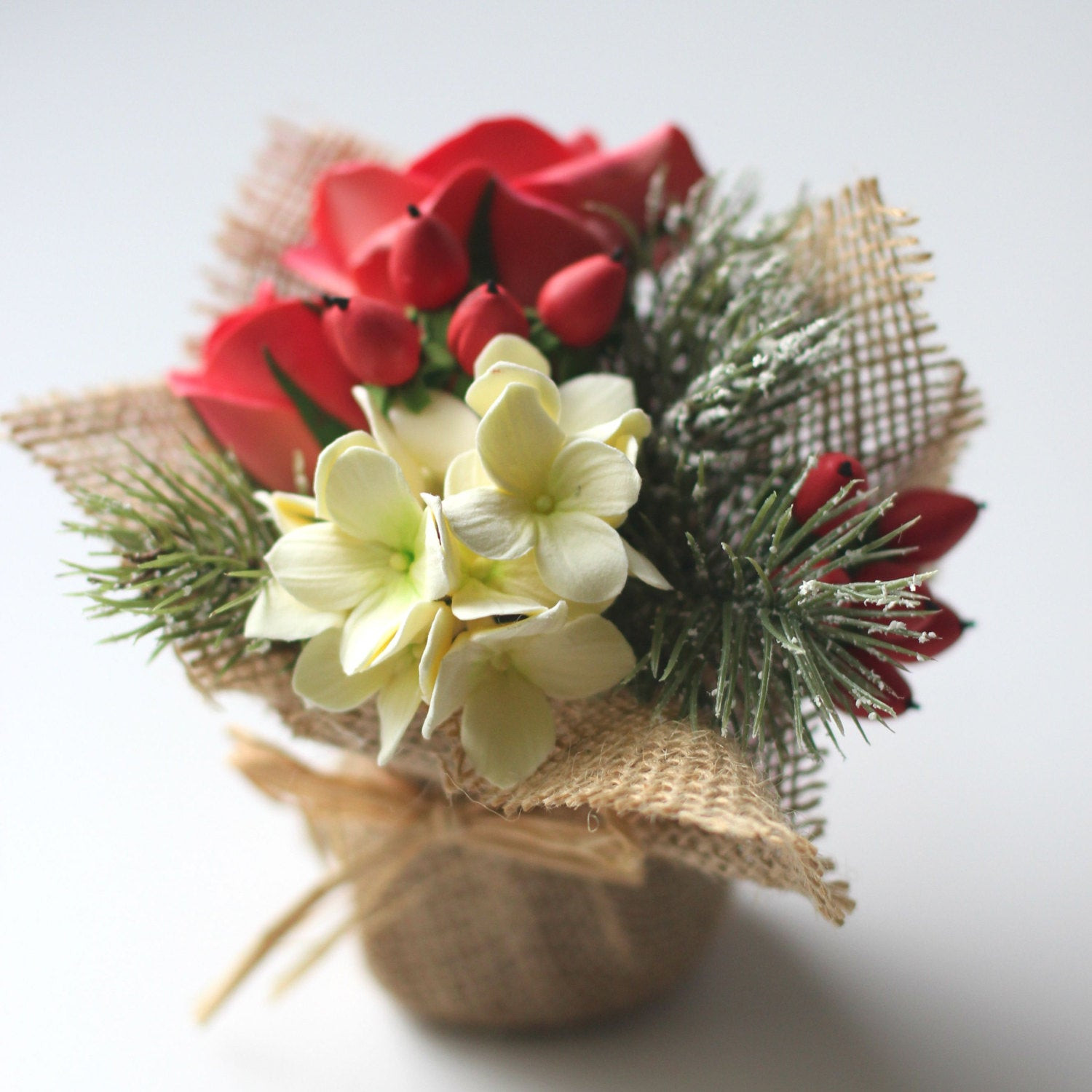 Christmas Flower Gifts
 Mini Christmas Flower Arrangement Mini Gift by AinursFlorals