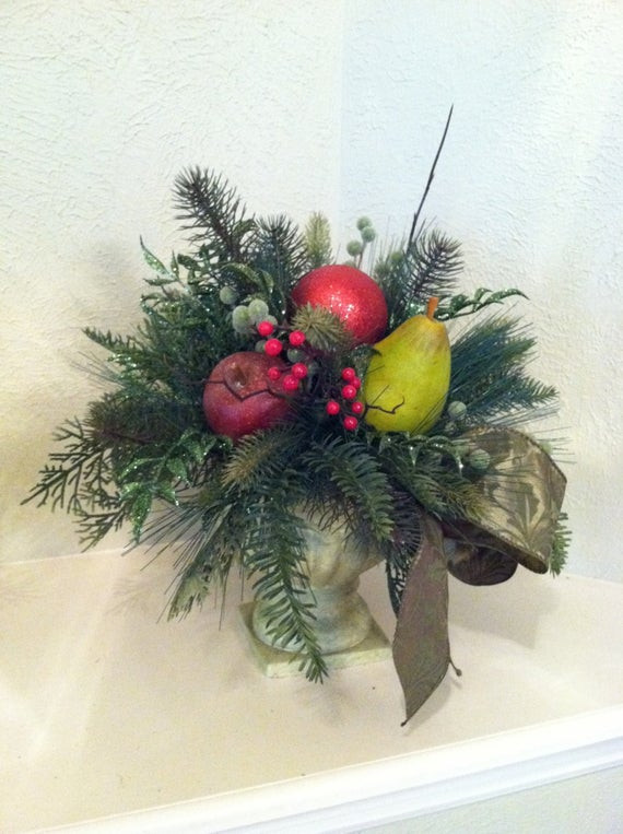 Christmas Flower Gifts
 Items similar to Christmas Floral Centerpiece Fruit