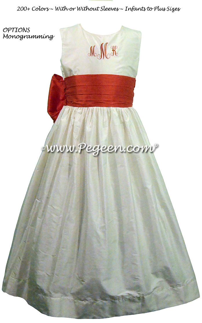 Christmas Flower Girl Dresses
 Flower Girl Dresses in Christmas Red and Ivory with