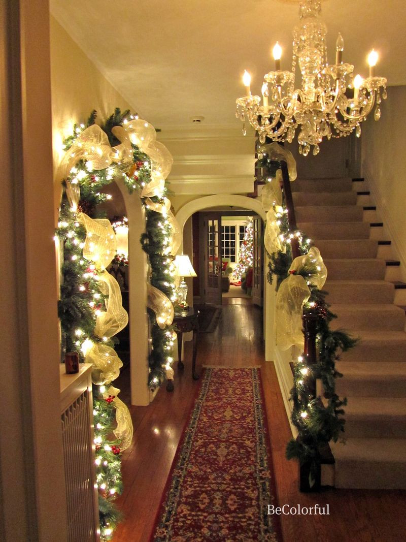 Christmas Foyer Decorating Ideas
 Christmas Home Tour 2010 Becolorful