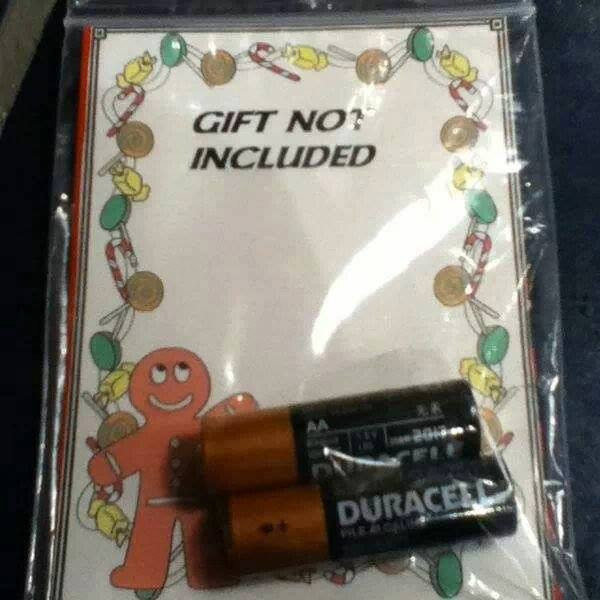 Christmas Gag Gift Ideas
 Secret Santa Recipient Gets a ‘Gift Not Included’ for