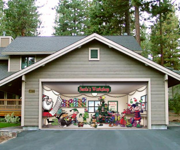 Christmas Garage Door Magnets
 Decorate front porch christmas christmas garage door