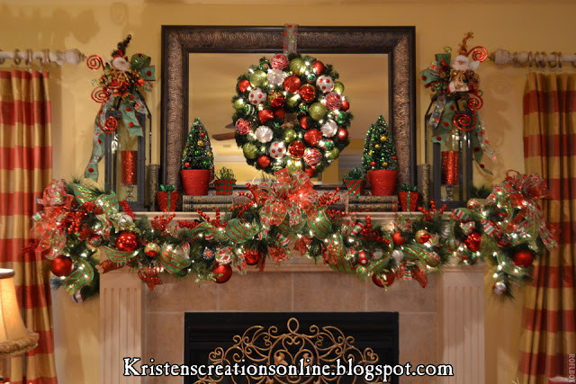 Christmas Garland For Fireplace Mantel
 Kristen s Creations Christmas Mantle 2012