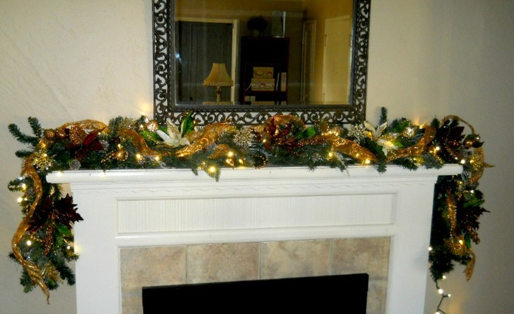 Christmas Garland For Fireplace Mantel
 Fireplace mantel garland Christmas Decorations