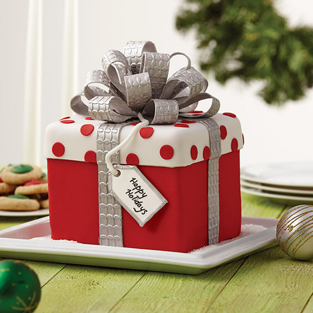 Christmas Gift Boxes Ideas
 Christmas Gift Box Fondant Cake with Bow