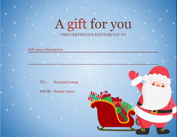 Christmas Gift Certificate Ideas
 Christmas fice