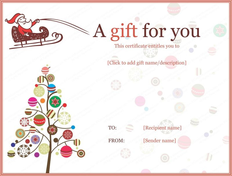 Christmas Gift Certificate Ideas
 Christmas Gift Certificate Templates Printable