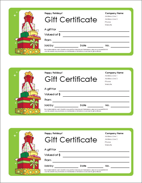 Christmas Gift Certificate Ideas
 Free Gift Certificate Template and Tracking Log