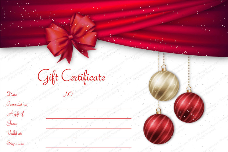Christmas Gift Certificate Ideas
 Velvet Ribbons Christmas Gift Certificate Template