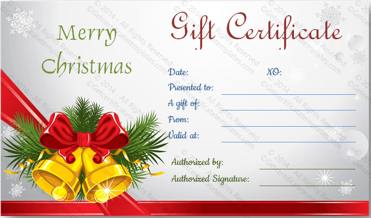 Christmas Gift Certificate Ideas
 Christmas bells t certificate template