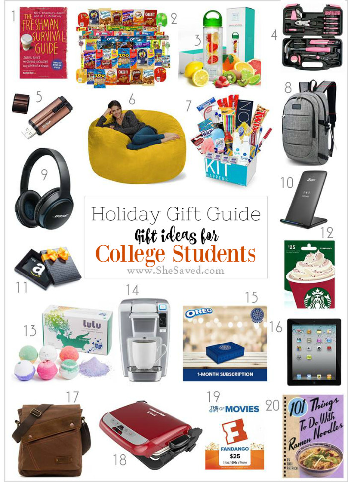 Christmas Gift Ideas For College Students
 HOLIDAY GIFT GUIDE Gifts for College Students SheSaved