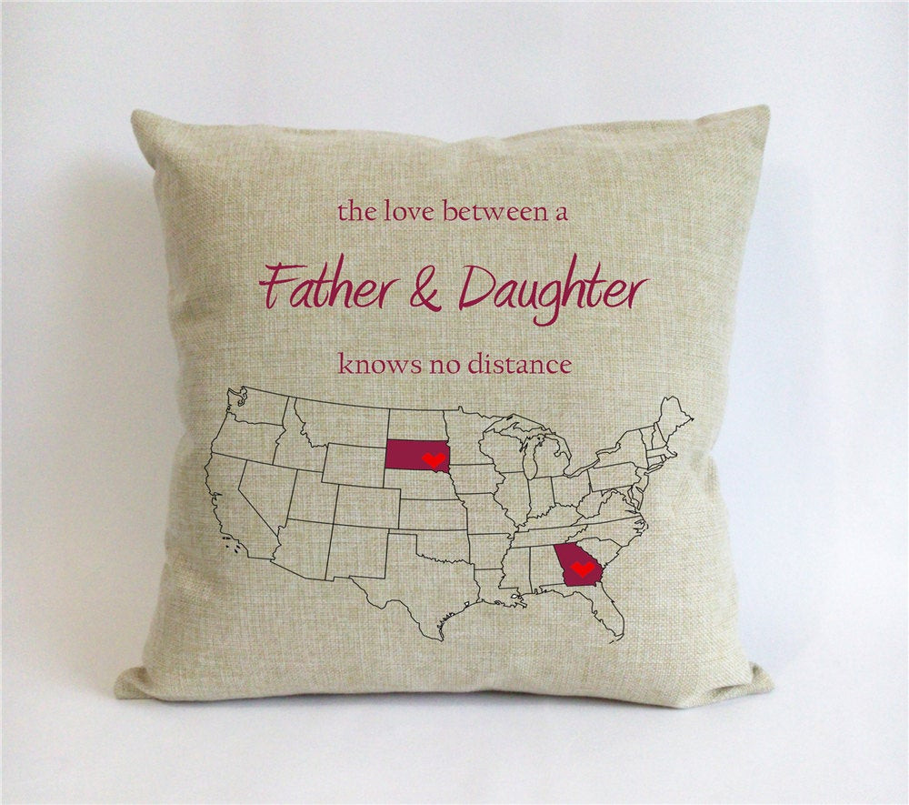 Christmas Gift Ideas For Dad From Daughter
 long distance father daughter pillow burlap fathers by