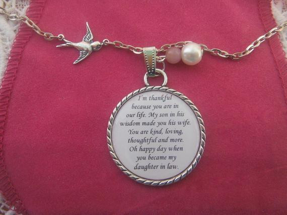 Christmas Gift Ideas For Daughter In Law
 Daughter In Law Necklace Pendant Wedding Gift by