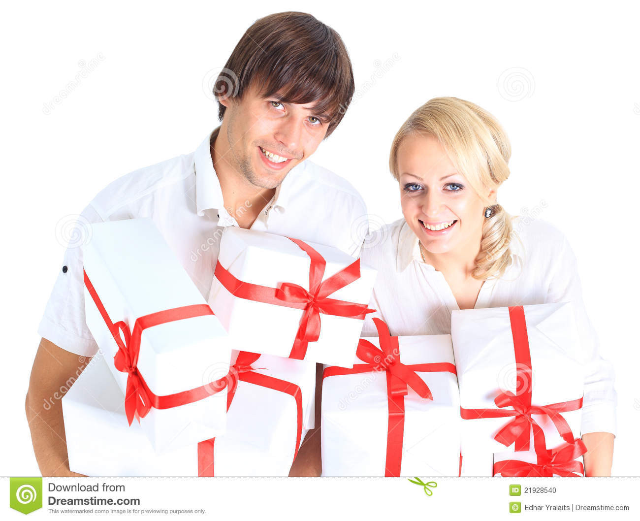 Christmas Gift Ideas For Young Couples
 Young Couple And Gift Stock Image