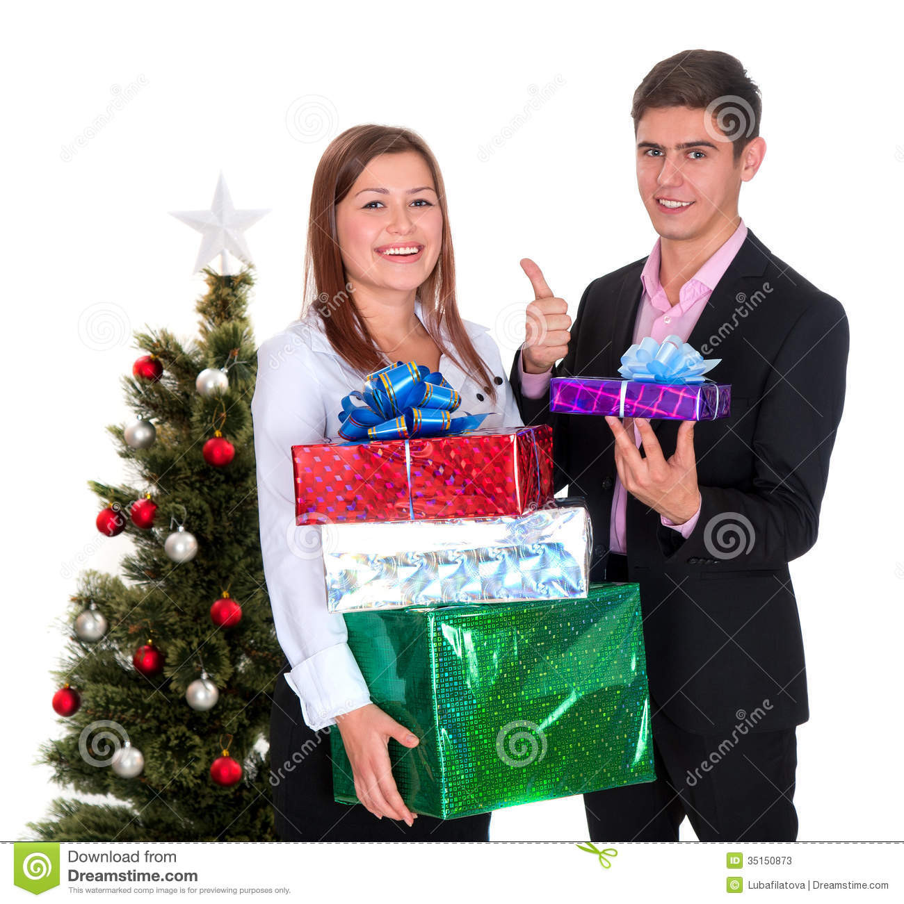 Christmas Gift Ideas For Young Couples
 Happy Couple With Gifts For Christmas Stock s Image