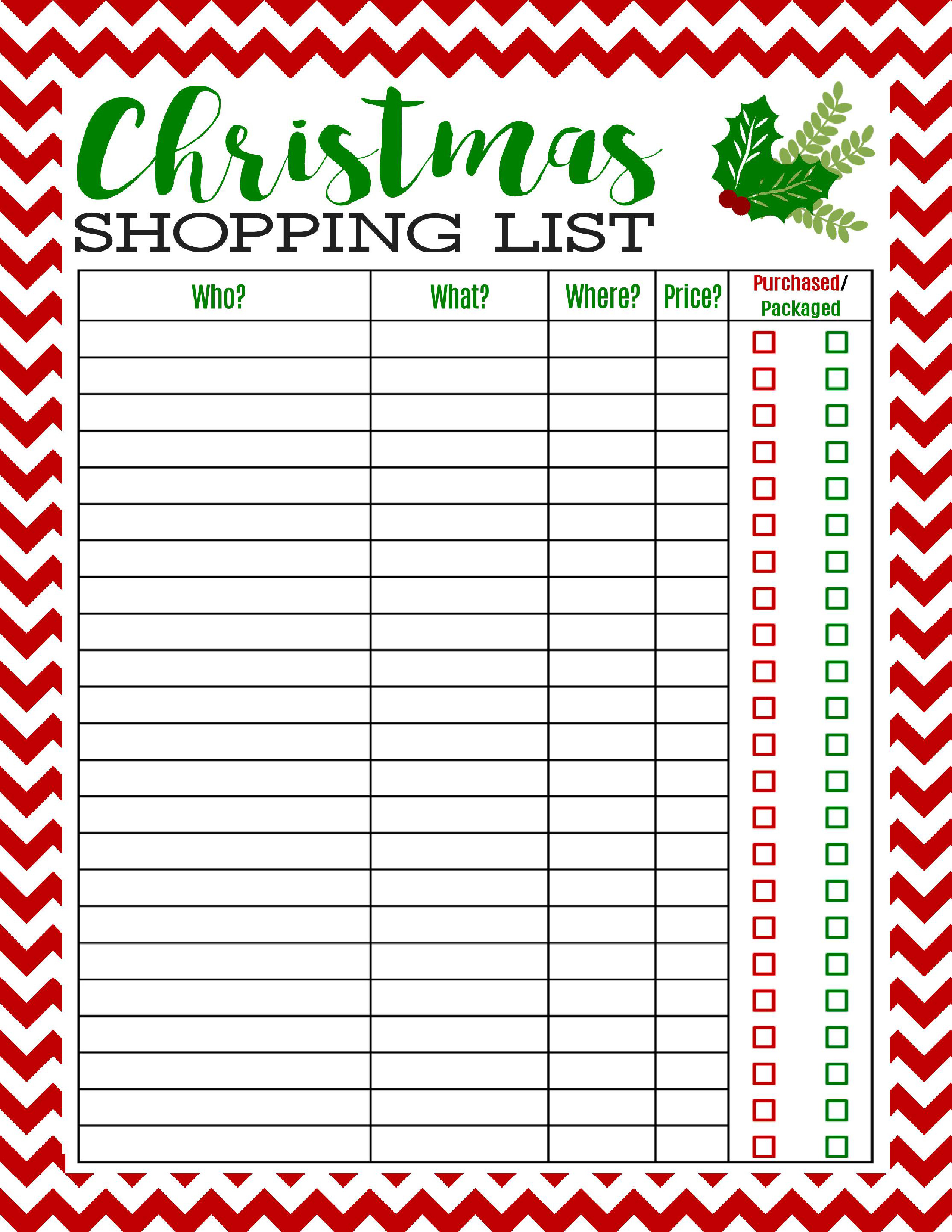 Christmas Gift List Templates
 Freebie Printable Christmas Shopping List Mom 4 Real