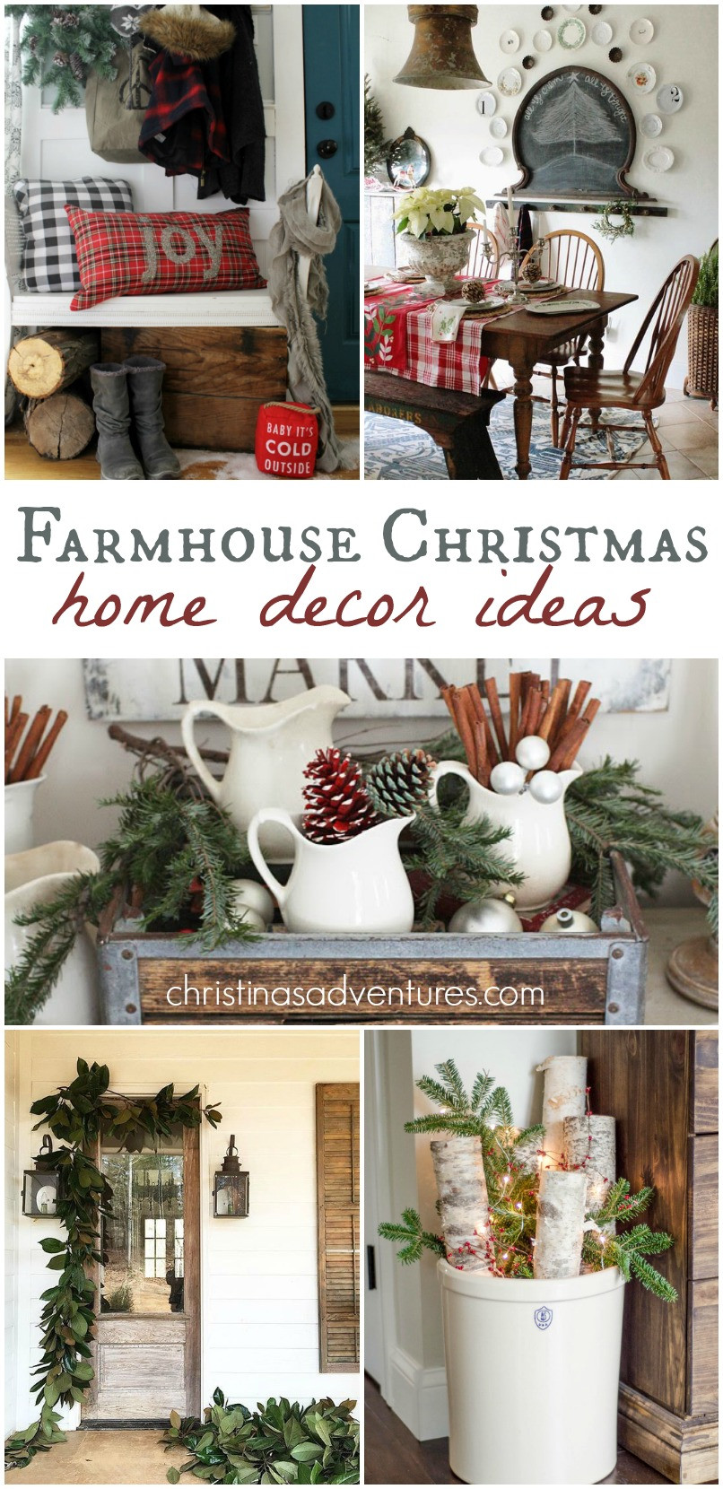 Christmas Home Decor Pinterest
 Farmhouse Christmas Decorating Ideas Christinas Adventures