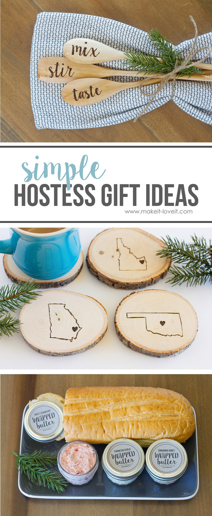 Christmas Hostess Gift Ideas
 Simple HOSTESS GIFT IDEAS flavored butters engraved