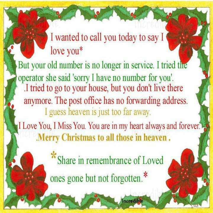 Christmas In Heaven Quotes
 life inspiration quotes Merry Christmas to those in