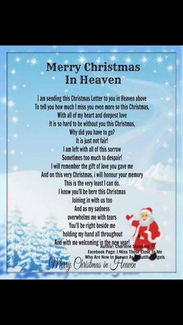 Christmas In Heaven Quotes
 101 best images about Missing y all on Pinterest