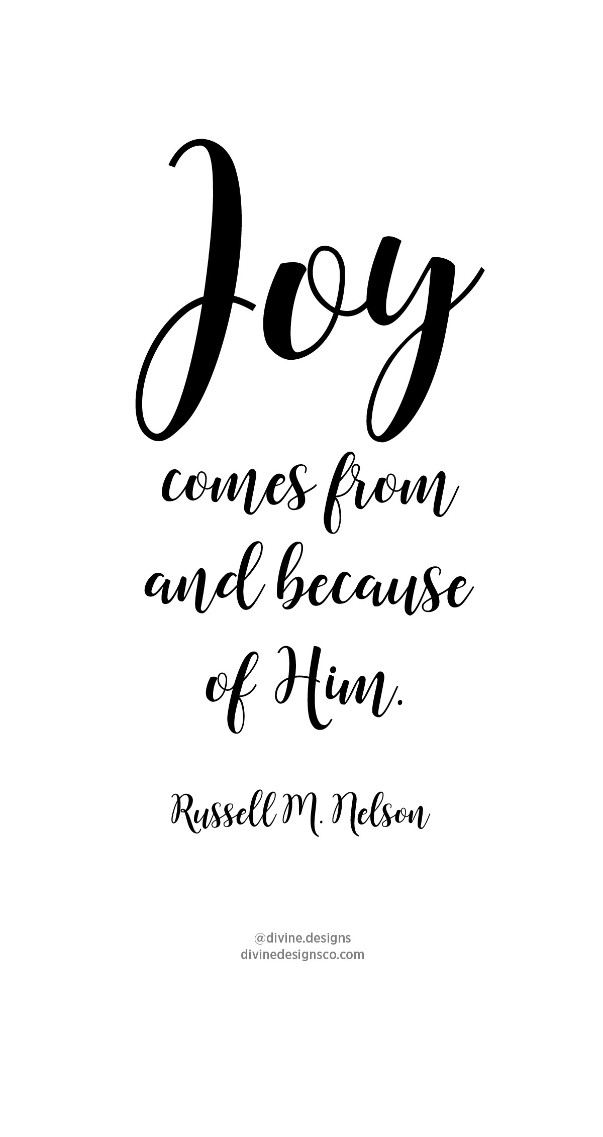 Christmas Joy Quotes
 Joy es from and because of Him Russell M Nelson LDS